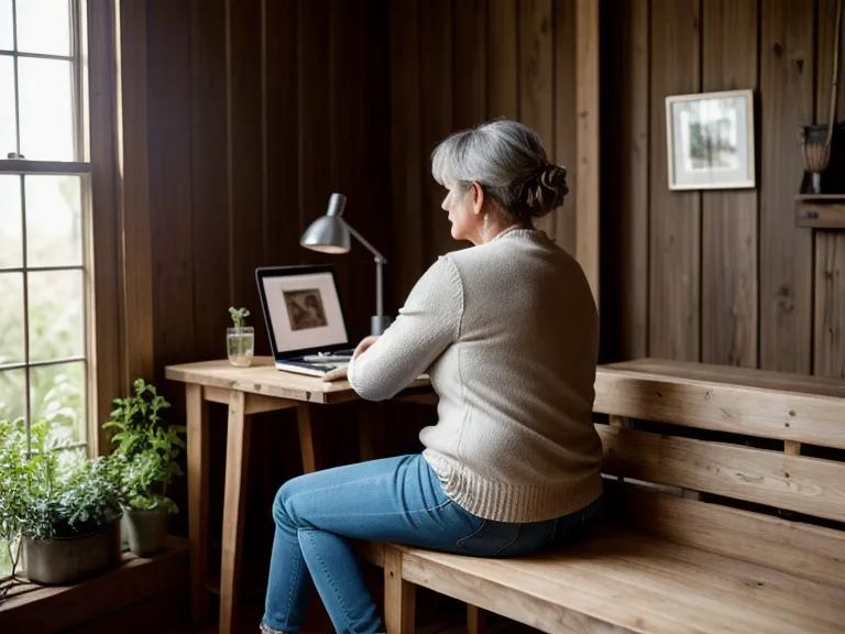 Cajon-Anfängerin übt mit Online-Kurs im Gartenhaus als Rhythmus-Training fürs Trompete lernen
