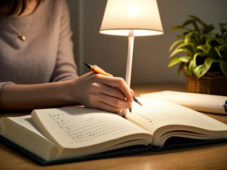 Übungstagebuch mit handschriftlichen Notizen neben einem Tablet mit Online-Musikkurs für Trompete-Anfänger