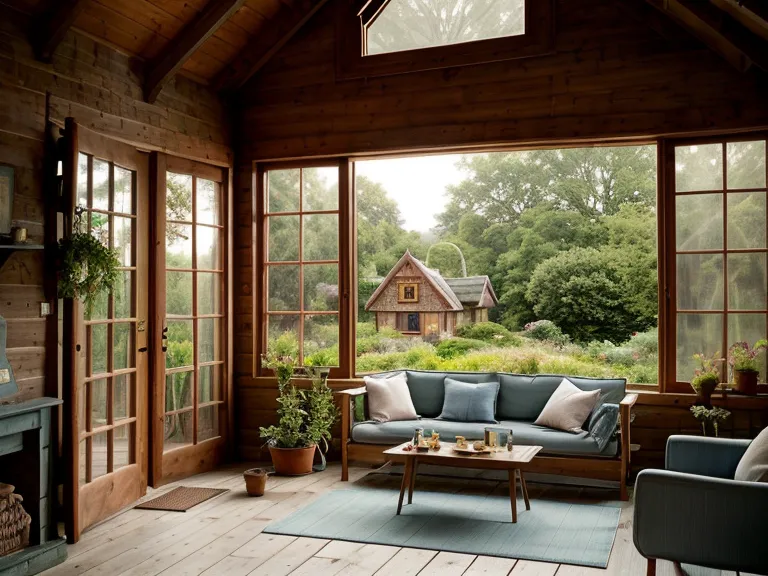 Blick aus dem beleuchteten Gartenhaus auf ein nebliges Feld im Münsterland bei Dämmerung – Stimmungsbild zum Münsterland-Tagebuch übers Trompete lernen.